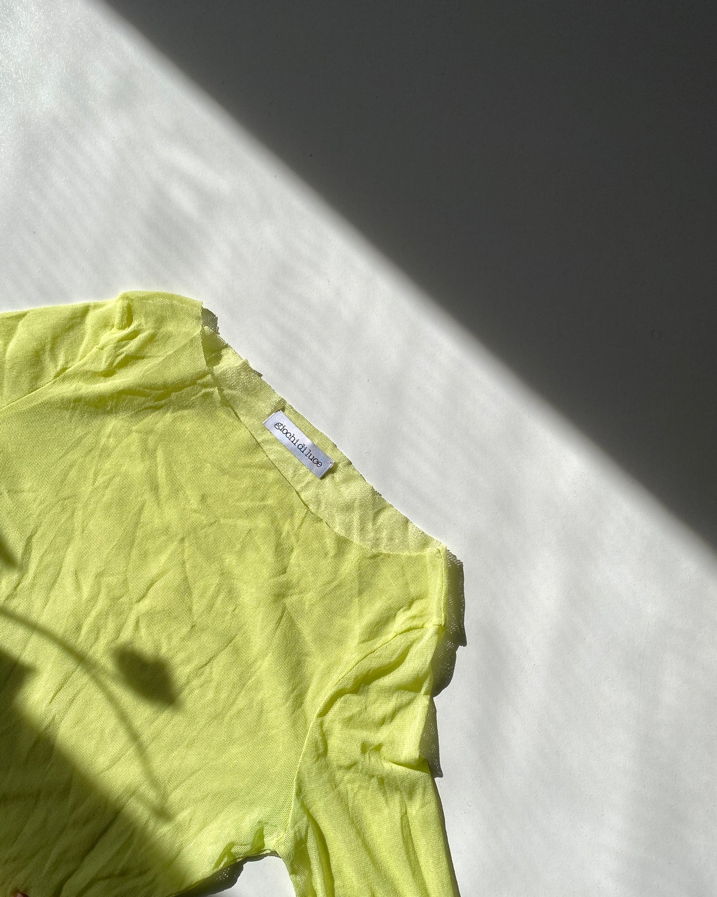 Lime green micro mesh top