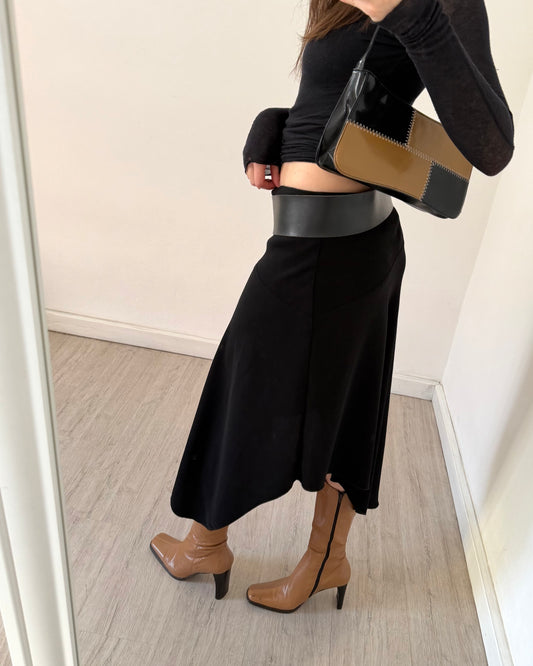 00s black asymmetric skirt