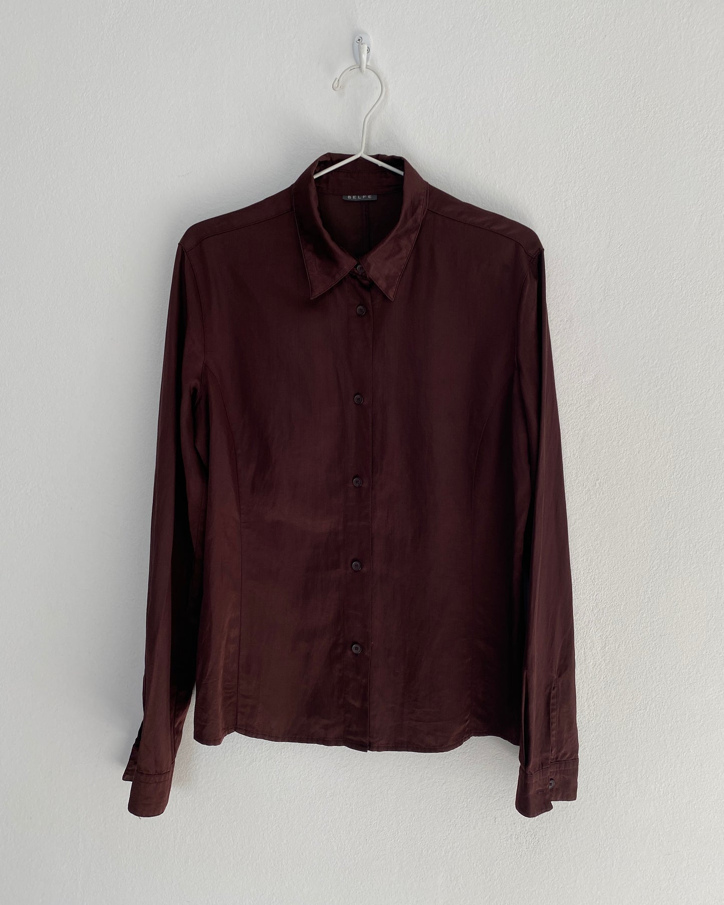 Brown satin shirt