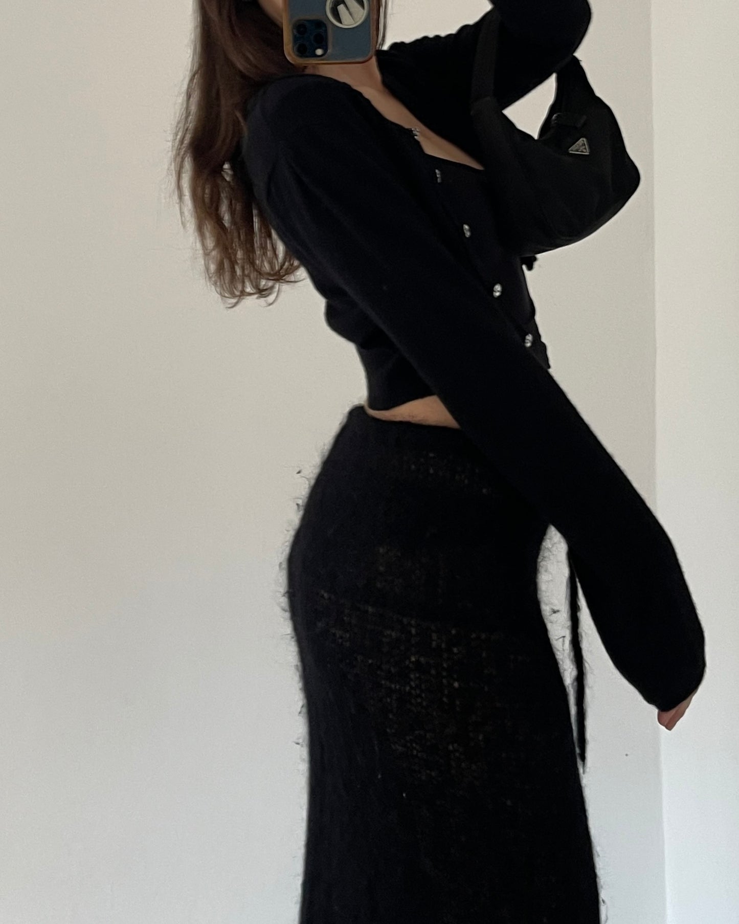 Angora wool mini cardigan