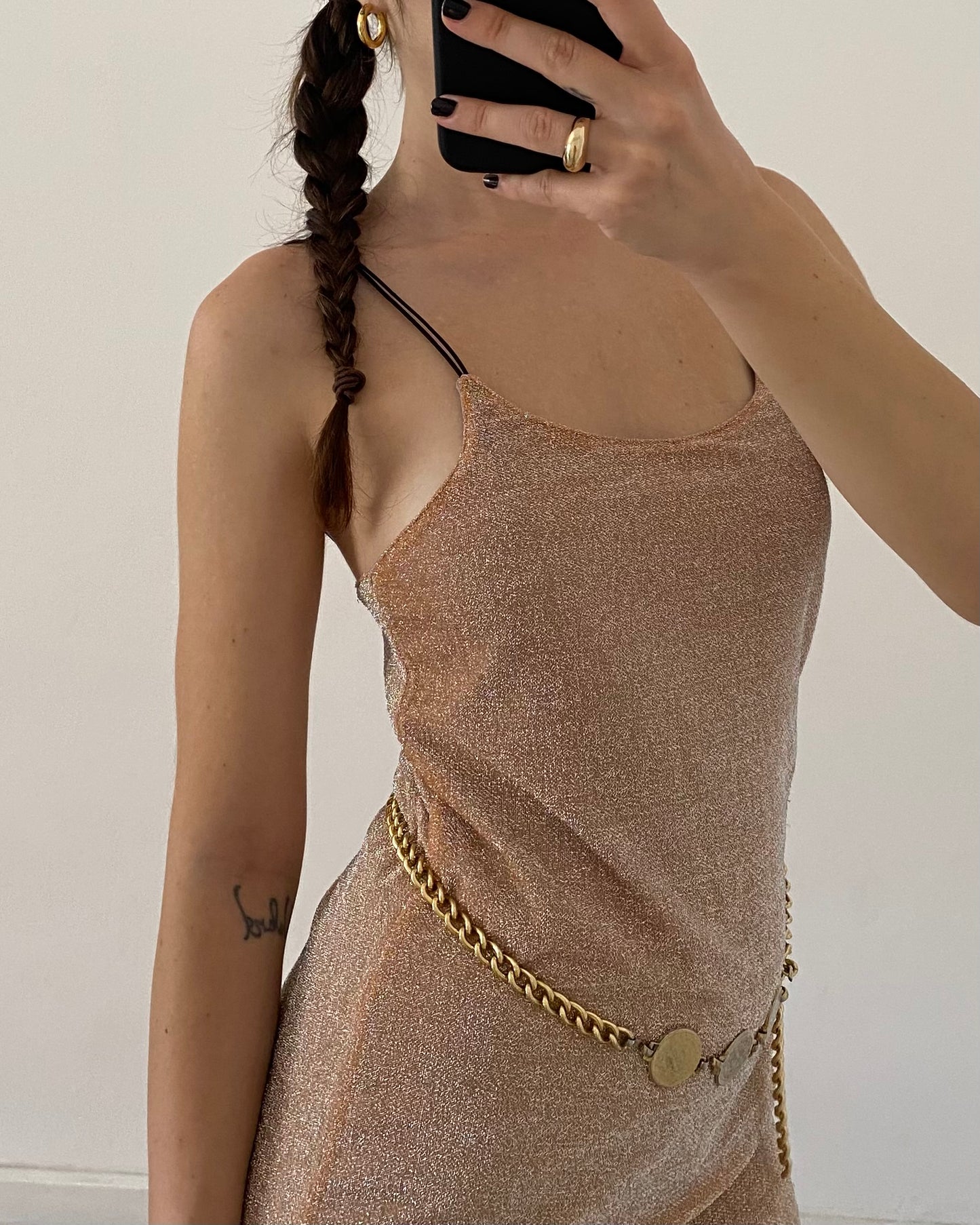 Rat&boa lamé mini dress