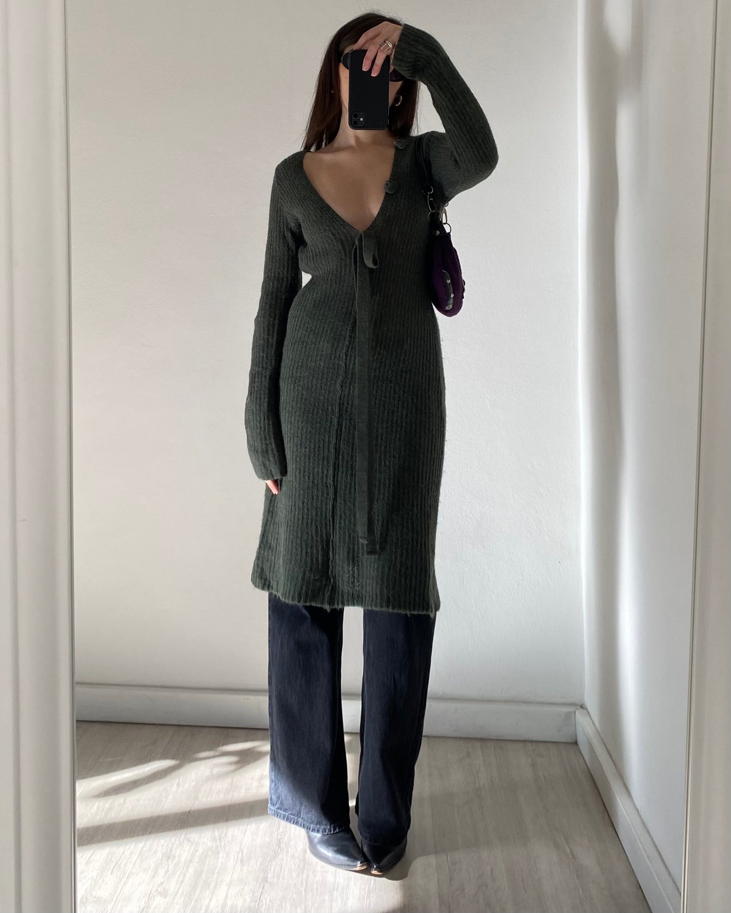 Knitted alpaca midi dress