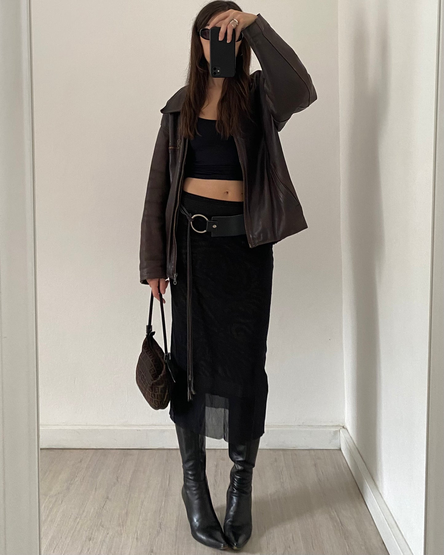 Micro mesh midi skirt