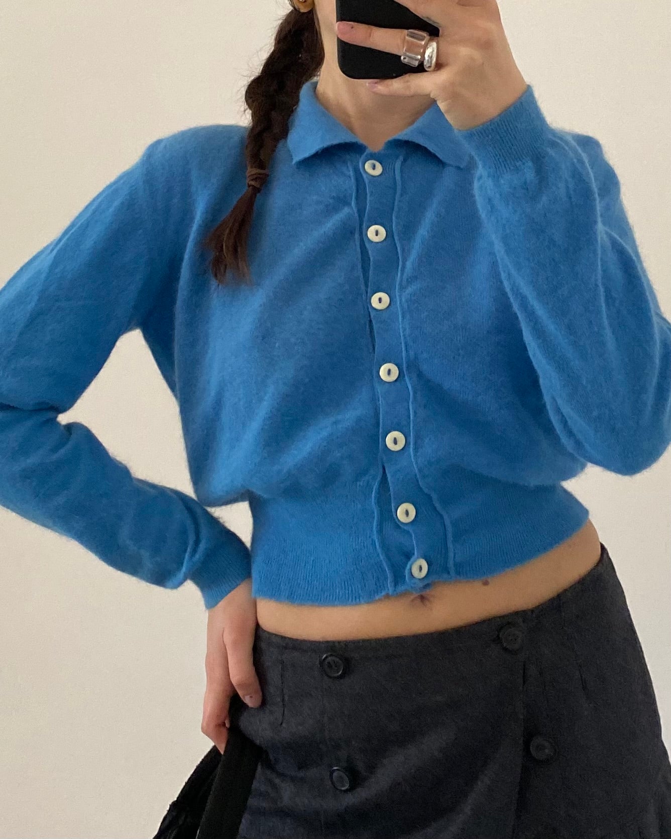 90s angora wool polo sweater