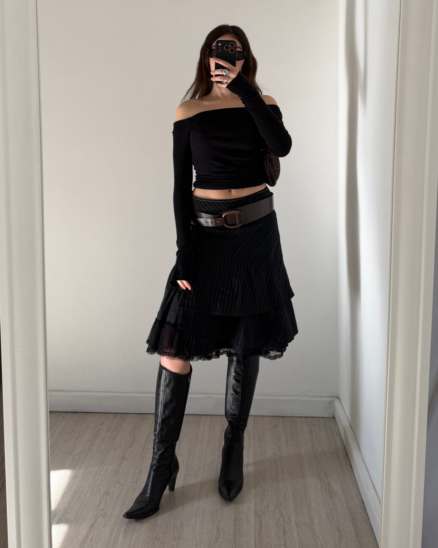 00s midi skirt with layers