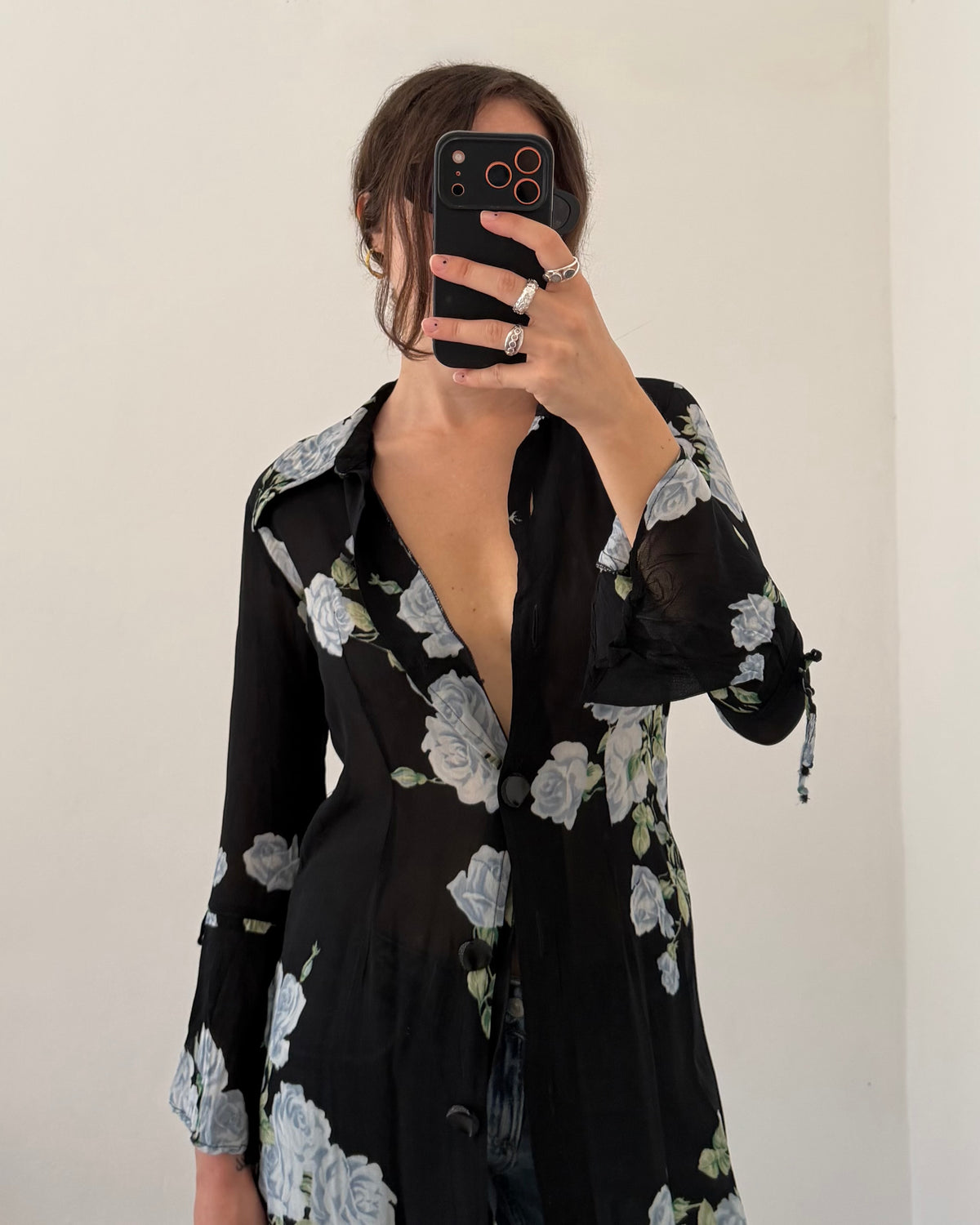 90s sheer cardigan dress