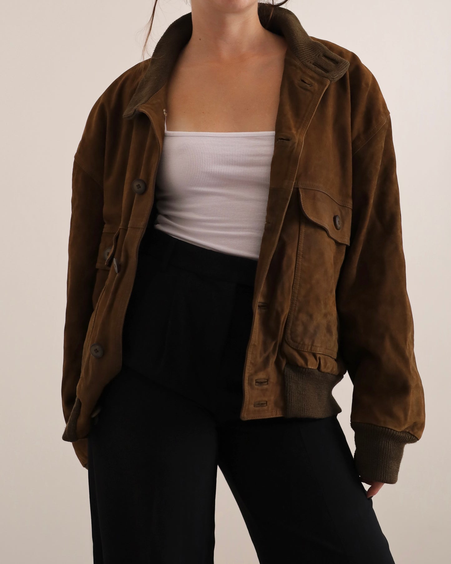 Suede bomber jacket