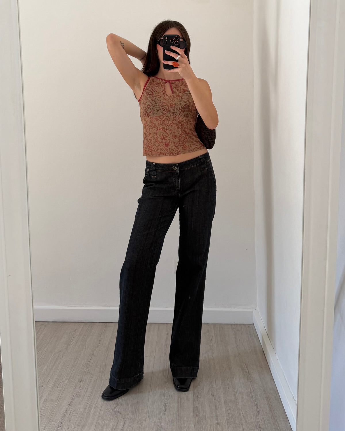 00s sheer printed top