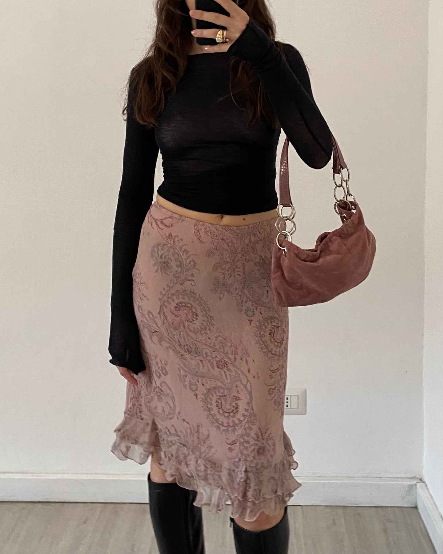 00s silk skirt