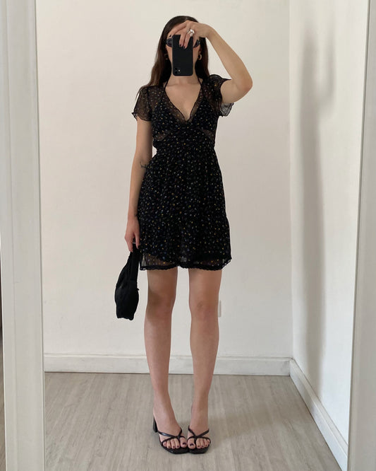 Sheer wrap tulle dress