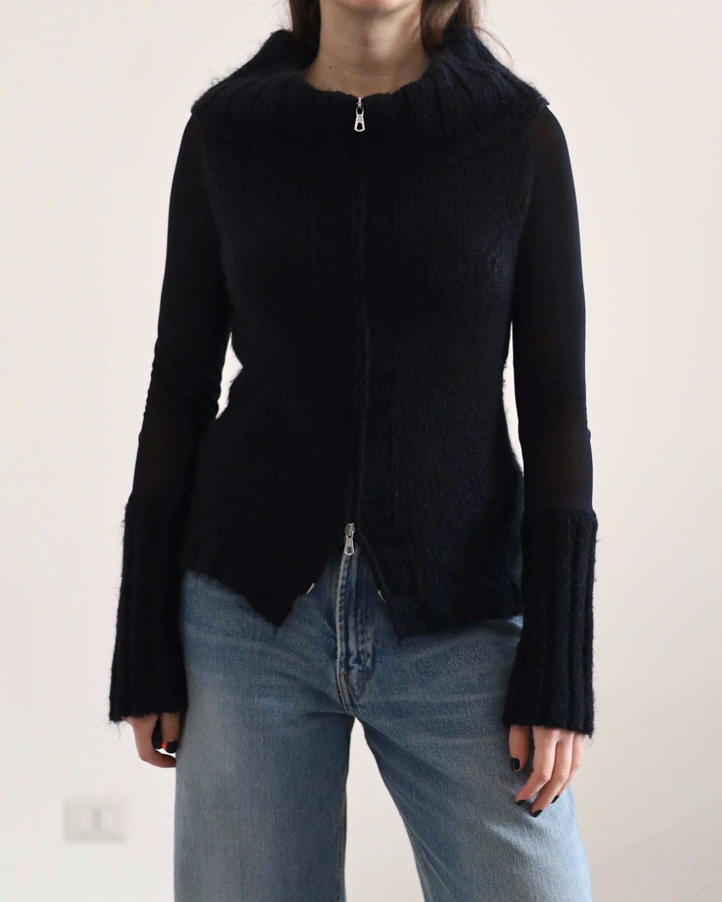 Double zip knit top