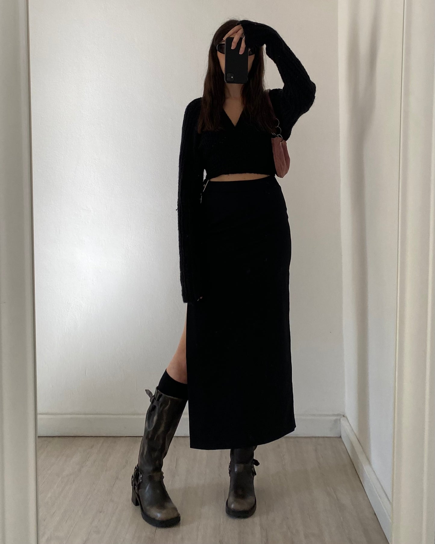 00s black maxi skirt