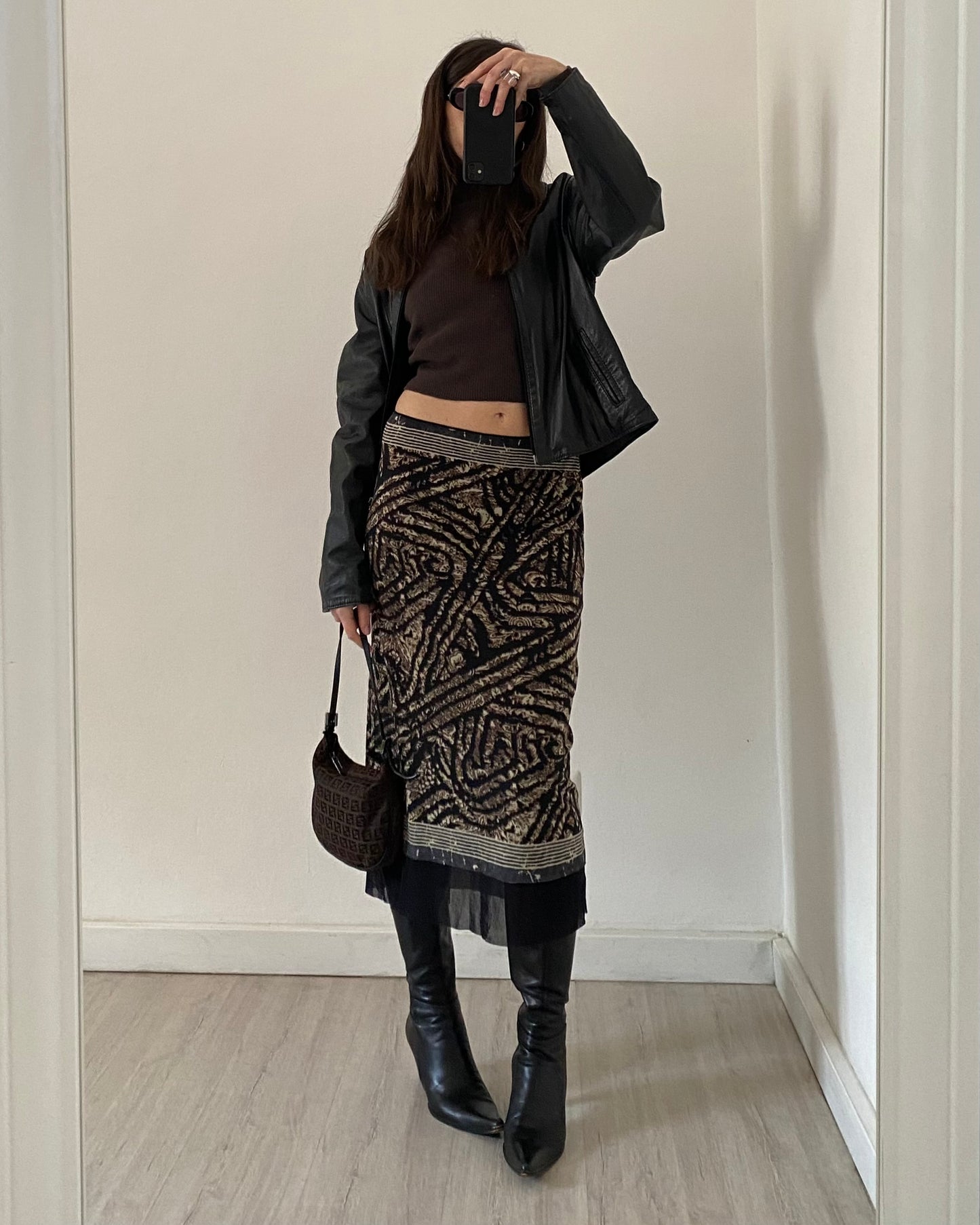 Micro mesh midi skirt