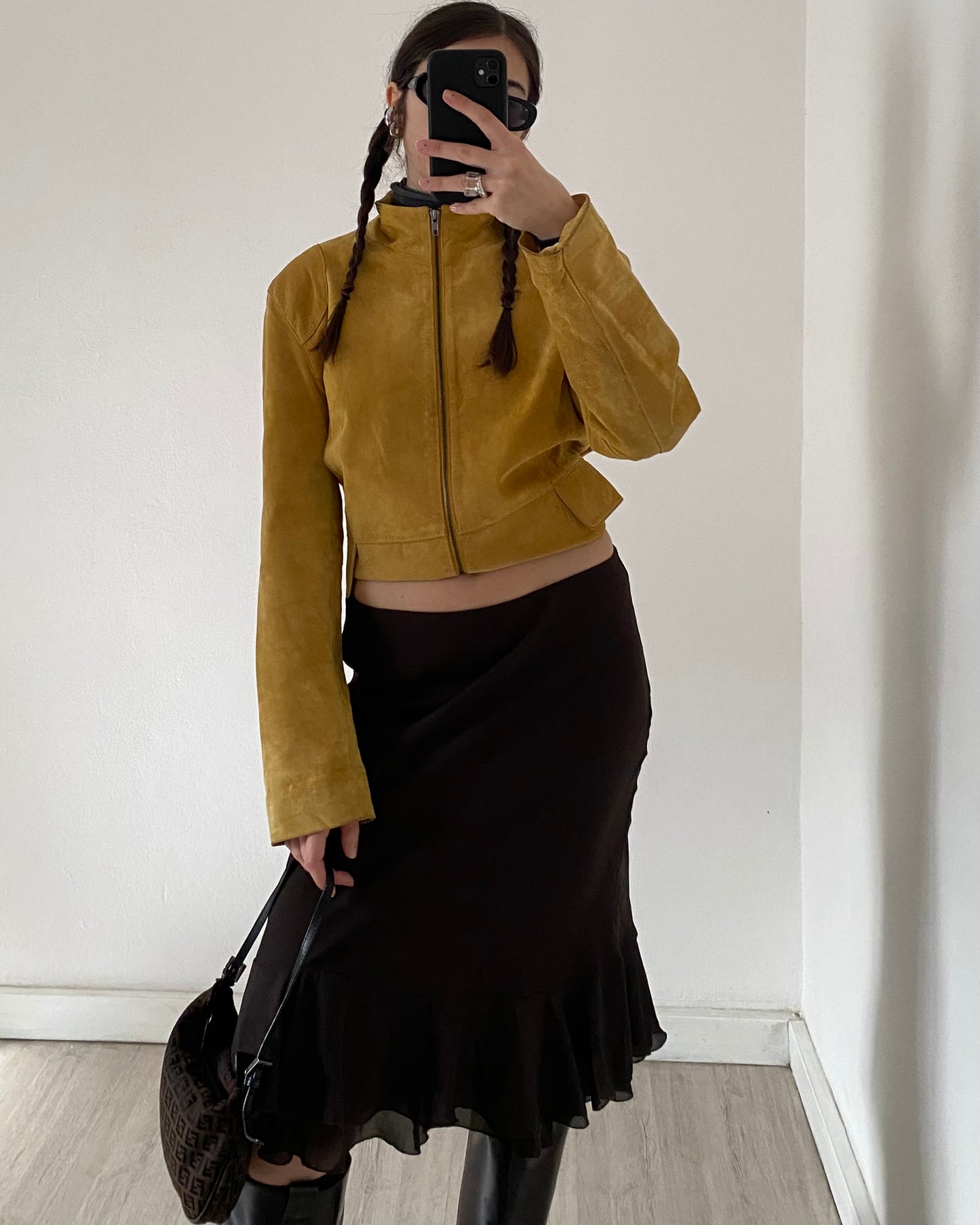 Brown midi skirt