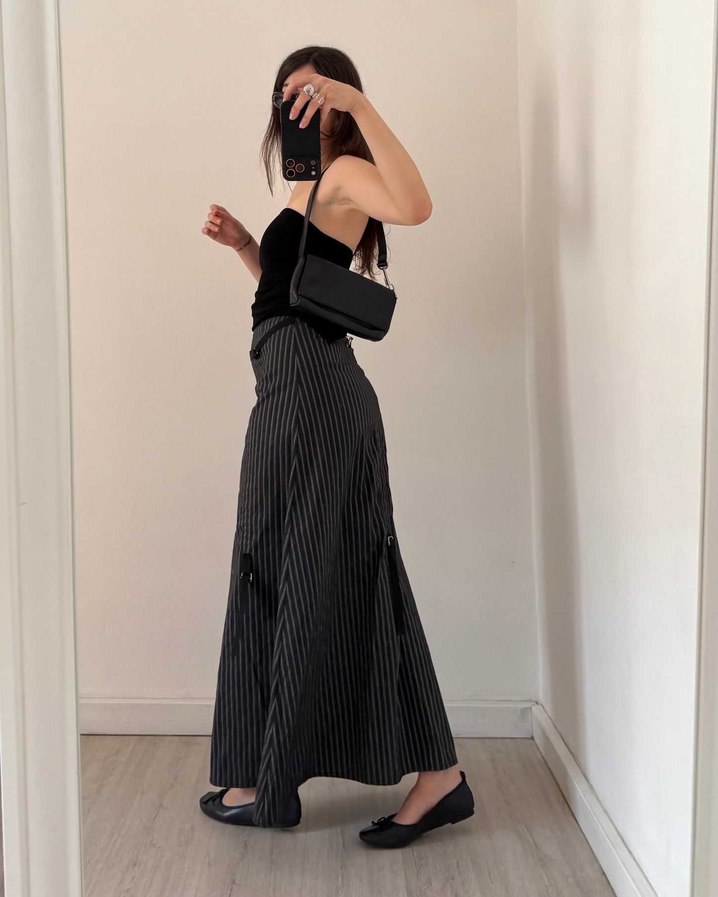 y2k pinstripe maxi skirt