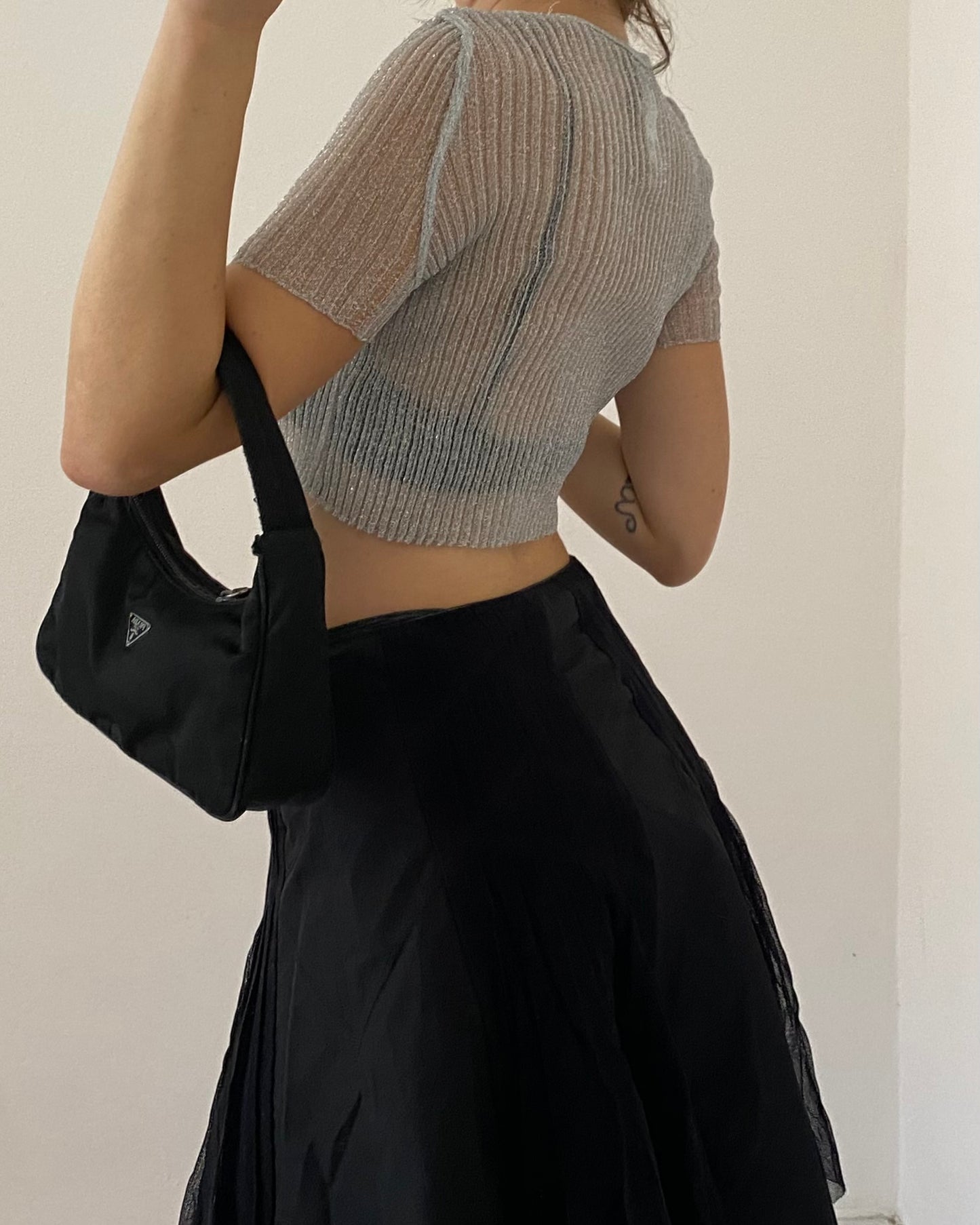 90s silver lurex top