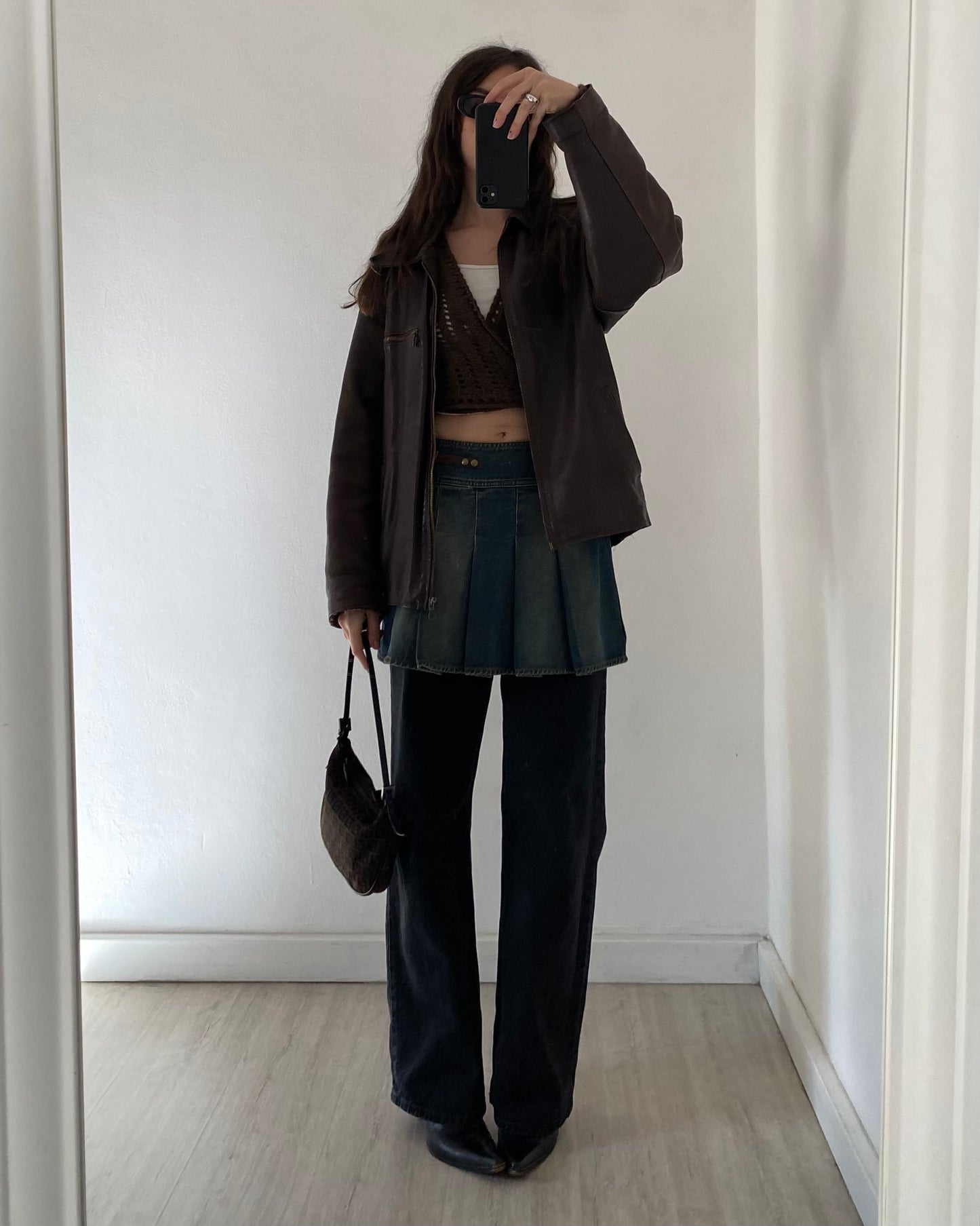 Openwork wool wrap top