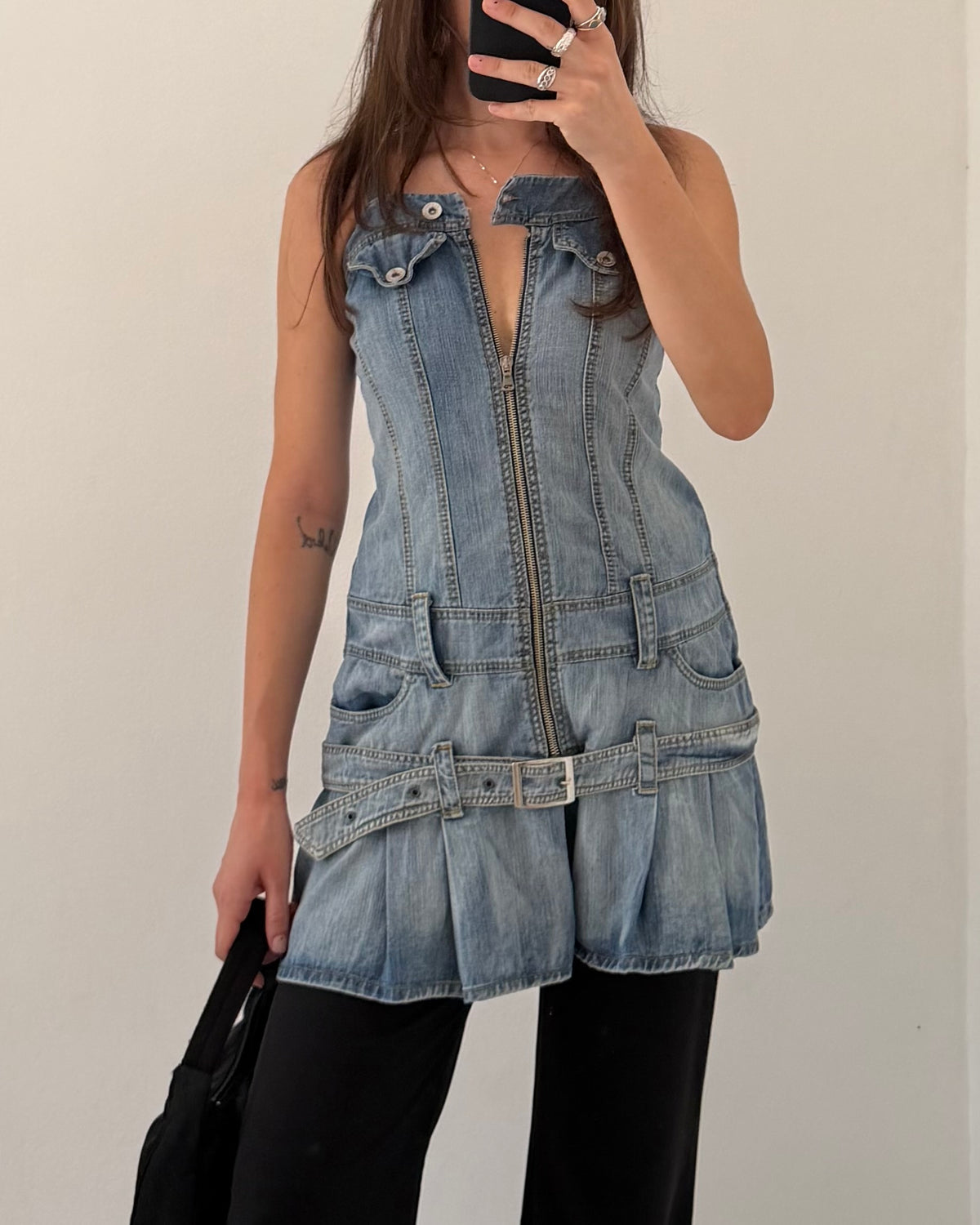 y2k denim mini dress
