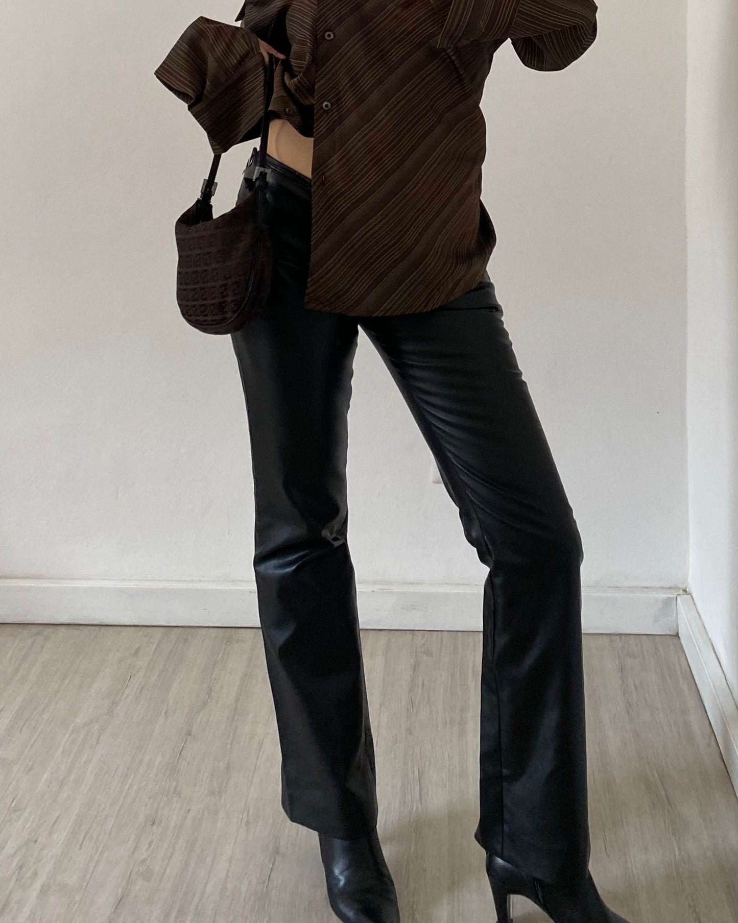 Faux leather trousers