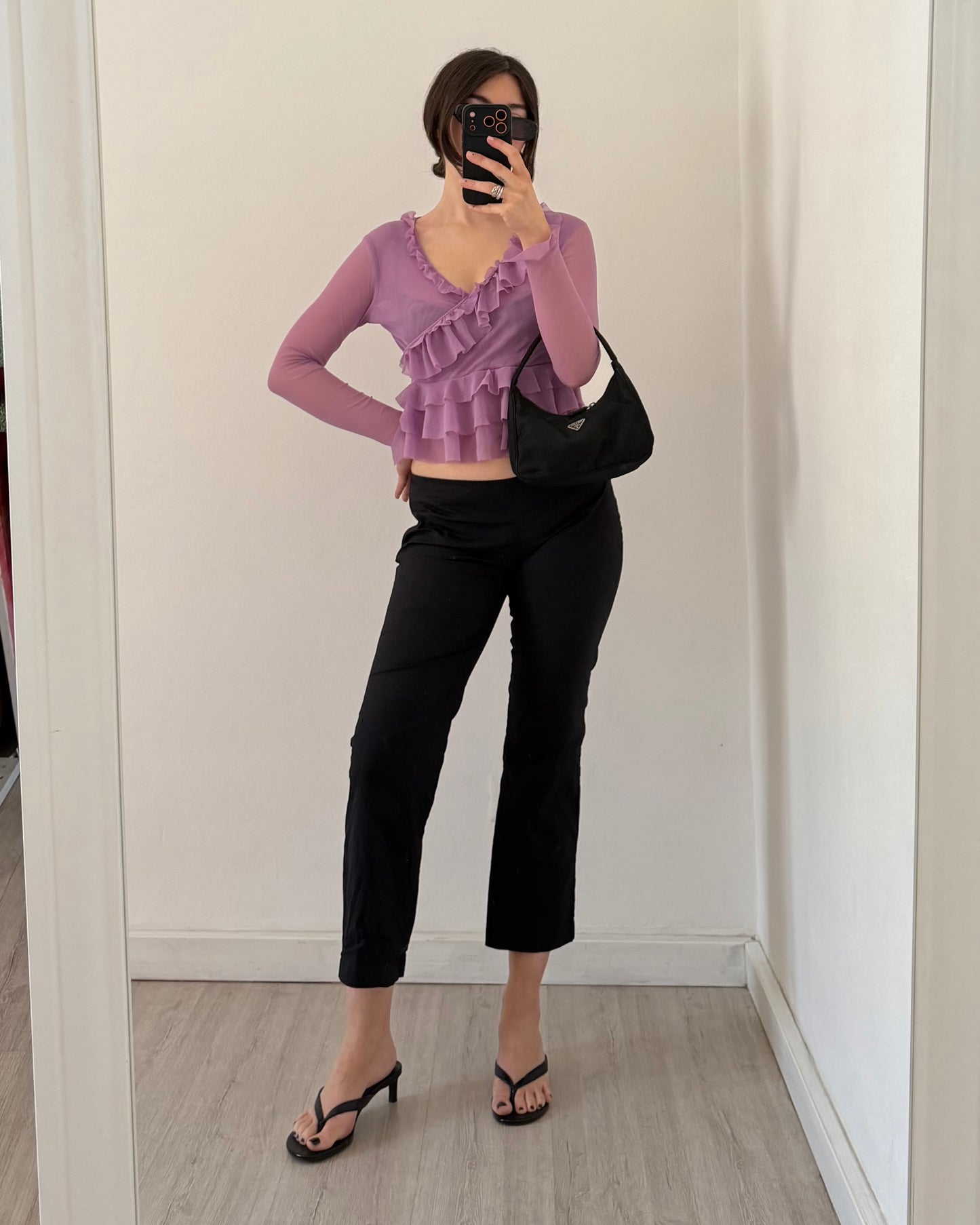 Sheer ruffle top