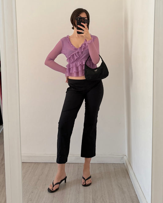 Sheer ruffle top