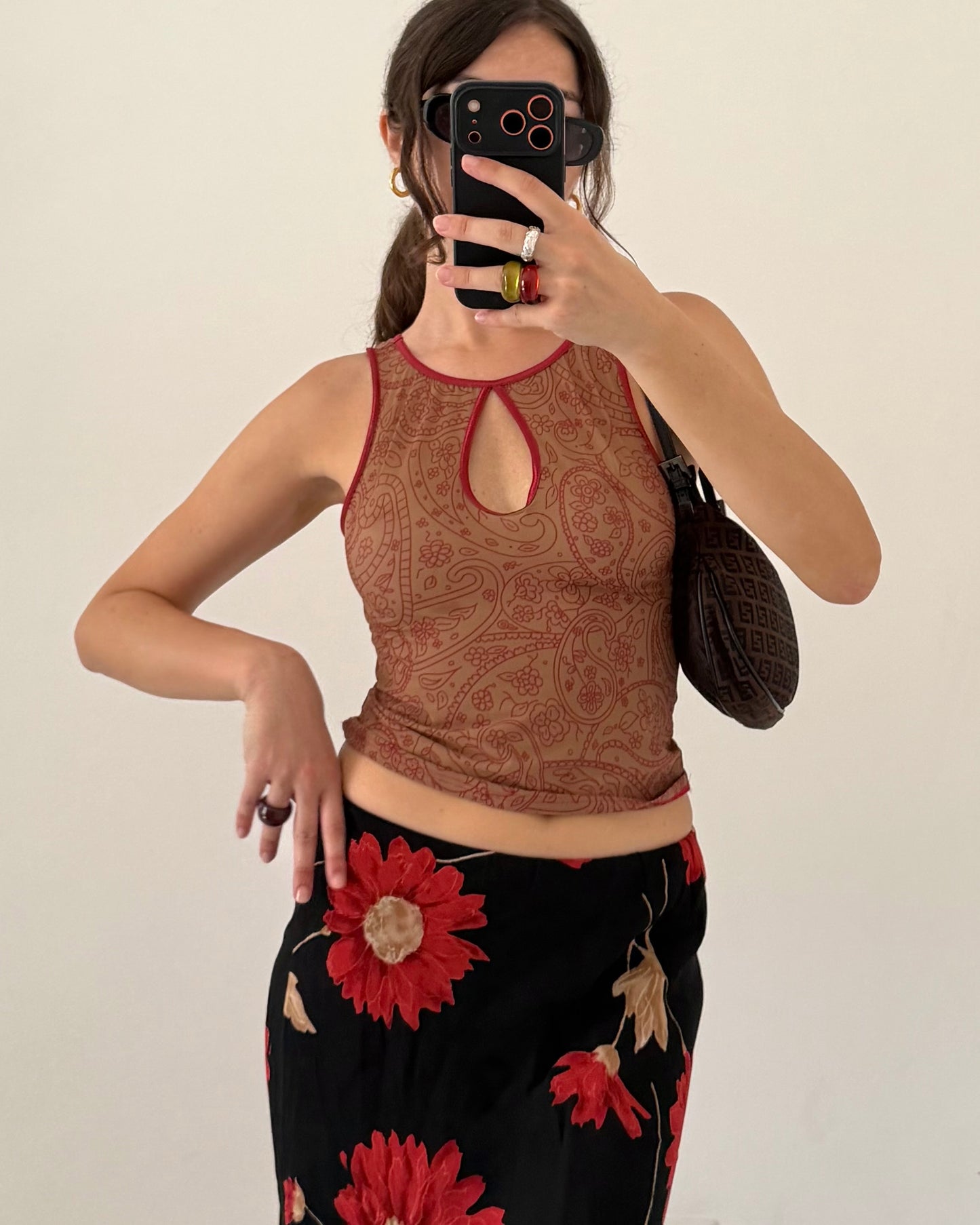 00s floral midi skirt