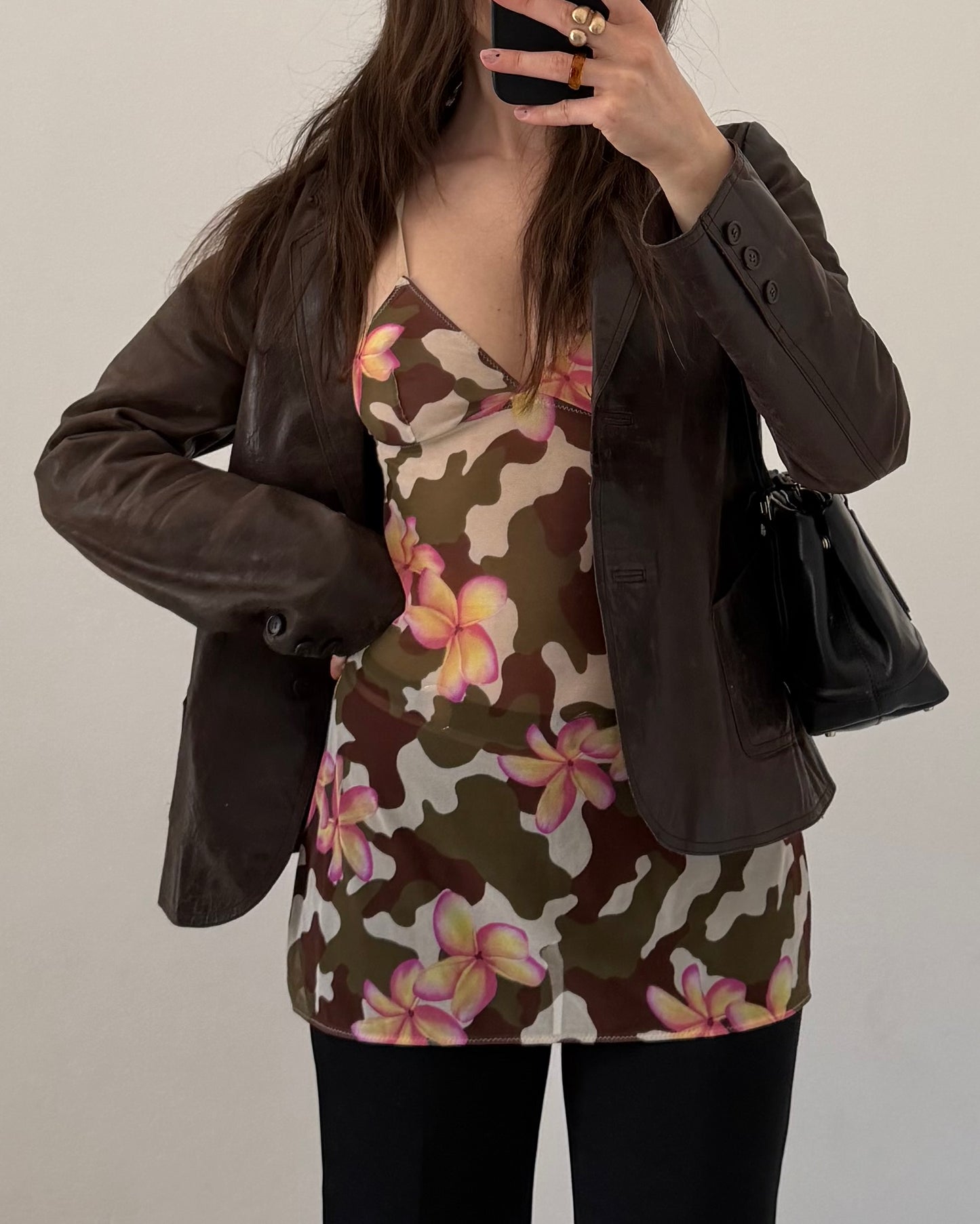 Micro mesh floral top