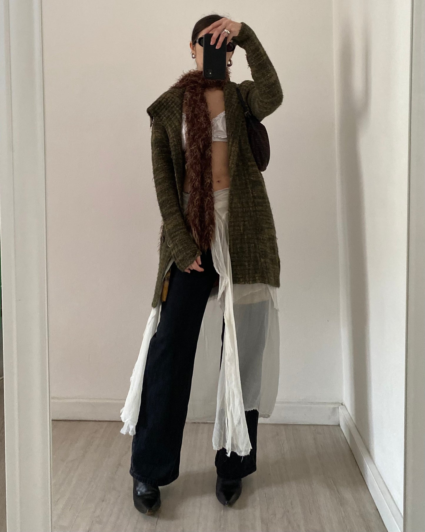 Long knitted cardigan