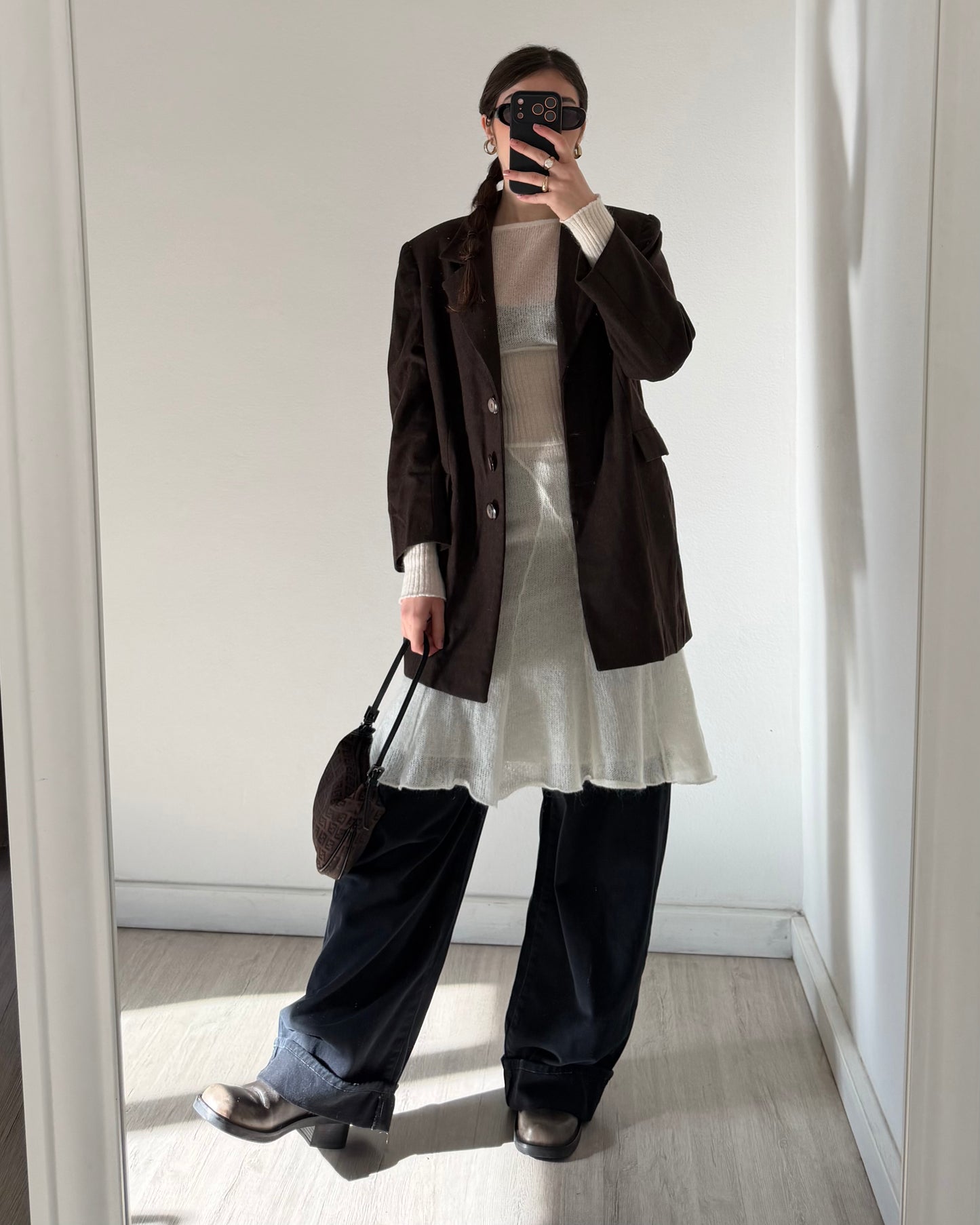 Mohair knit midi dress