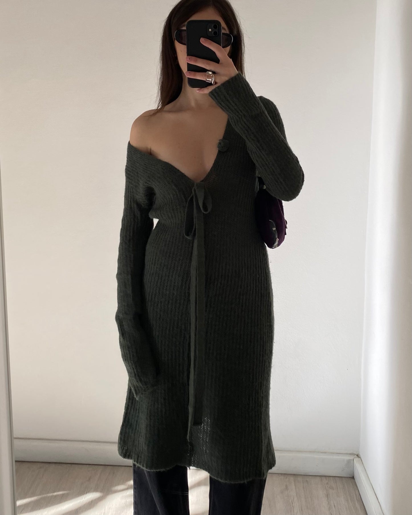 Knitted alpaca midi dress
