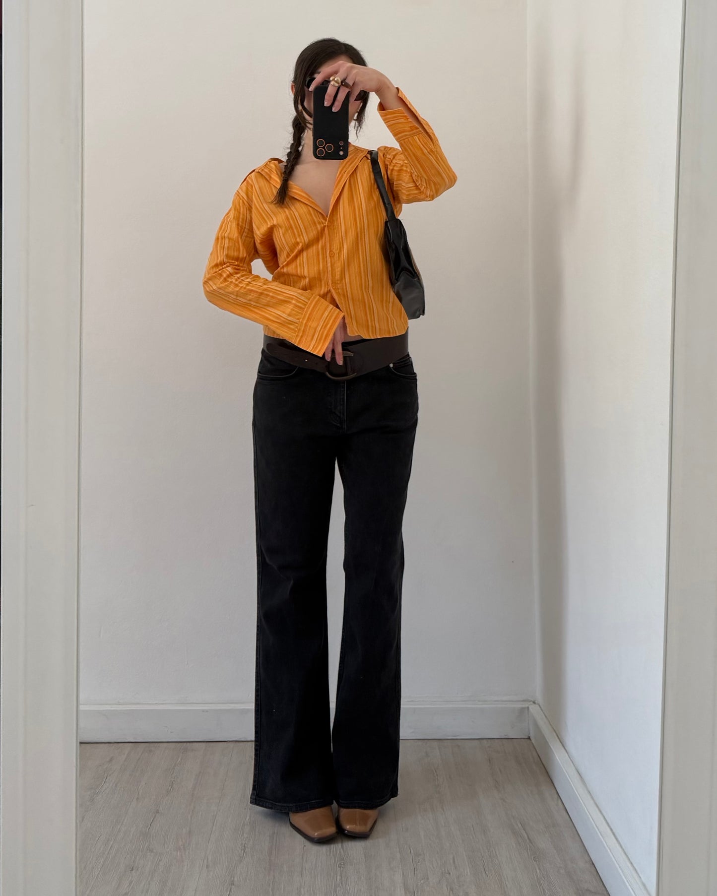 Orange striped shirt