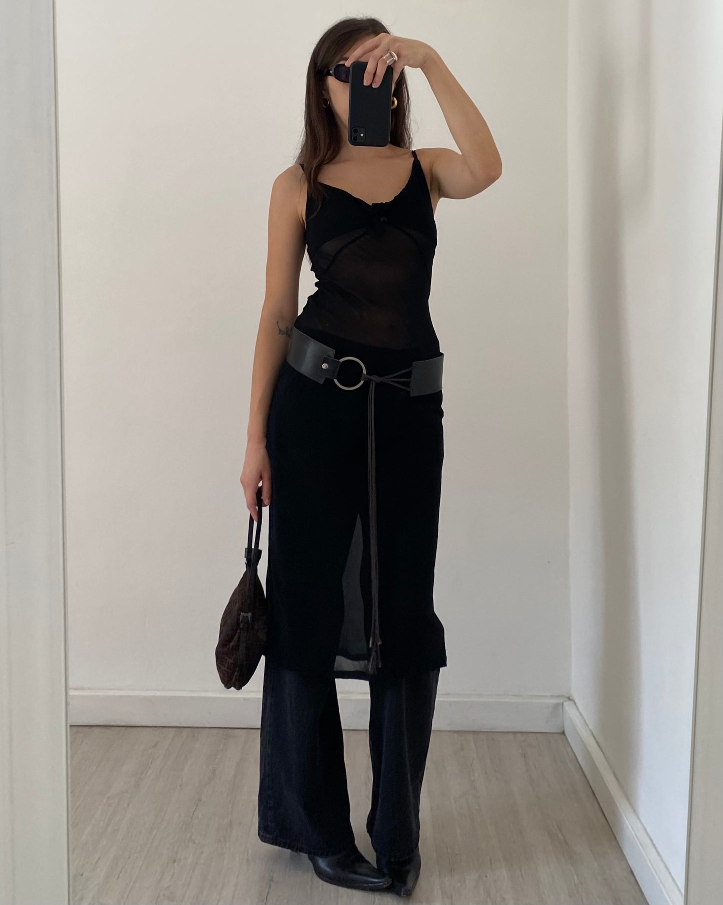 00s sheer midi dress