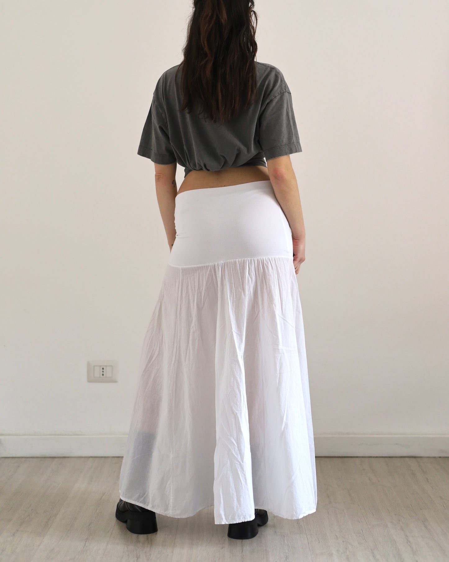 Cotton ruched skirt