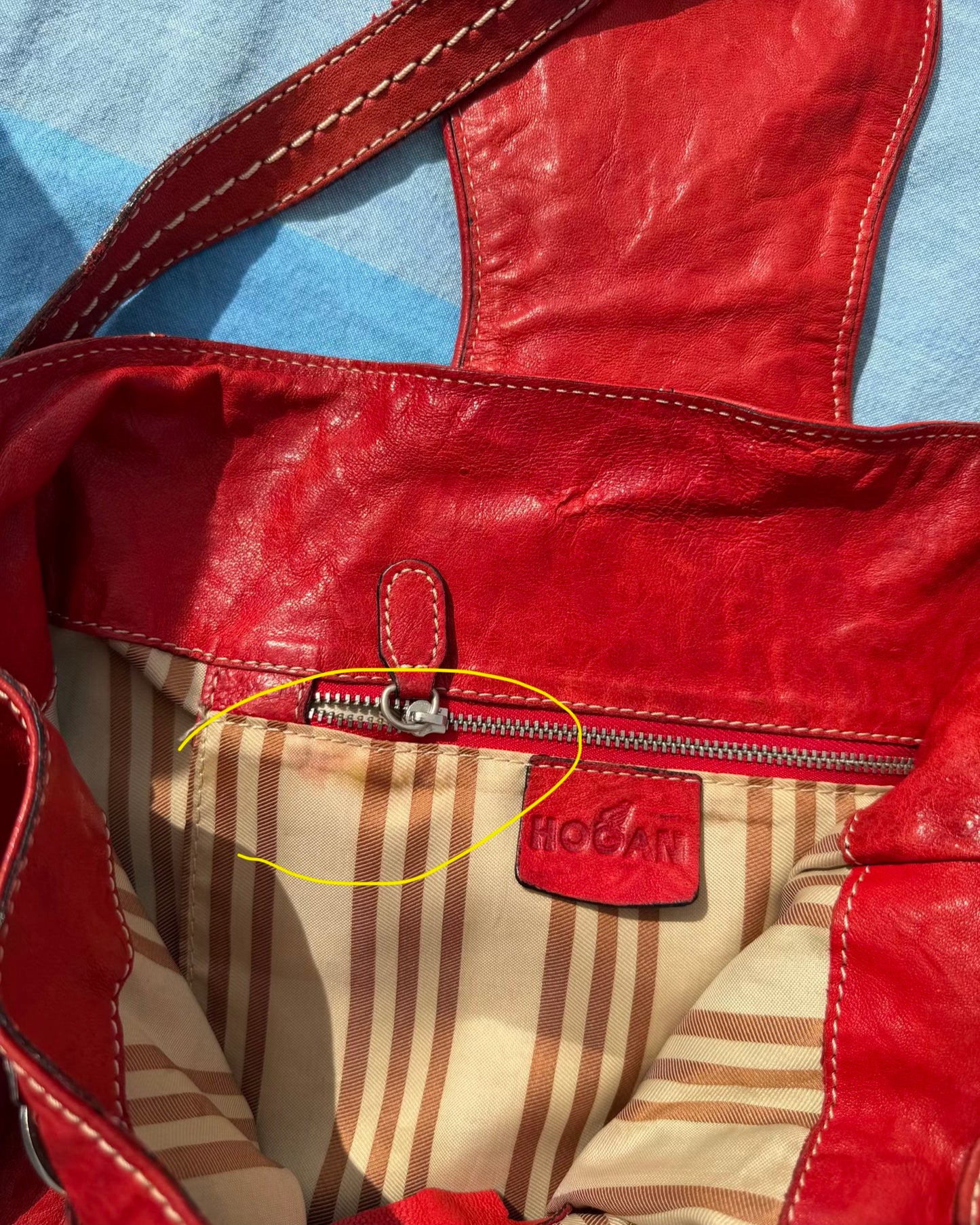 Hogan leather bucket bag