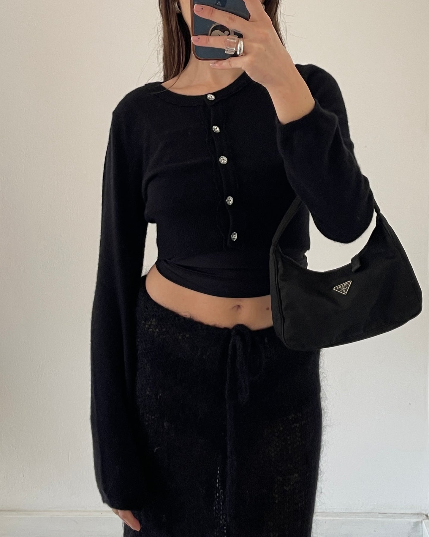 Angora wool mini cardigan