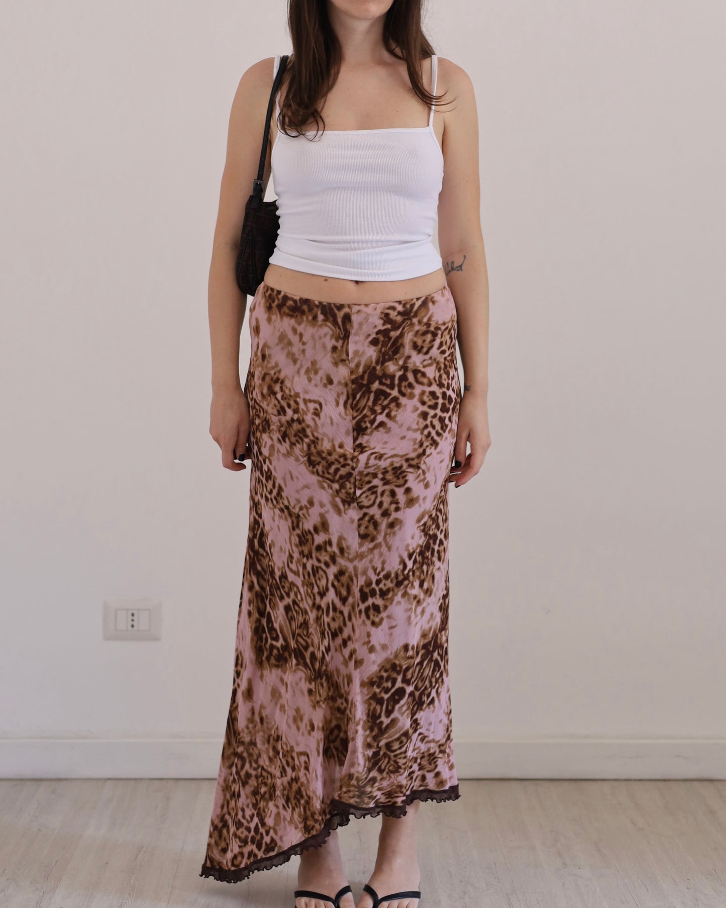 Leopard print long skirt