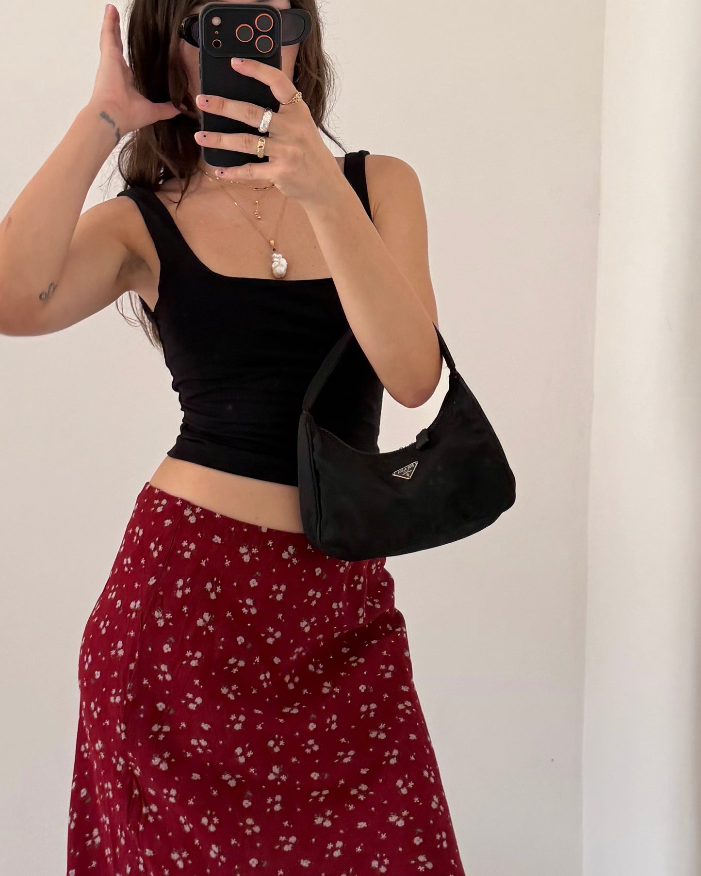 00s floral midi skirt