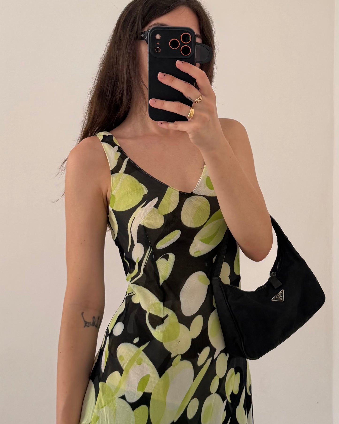 00s asymmetric midi dress