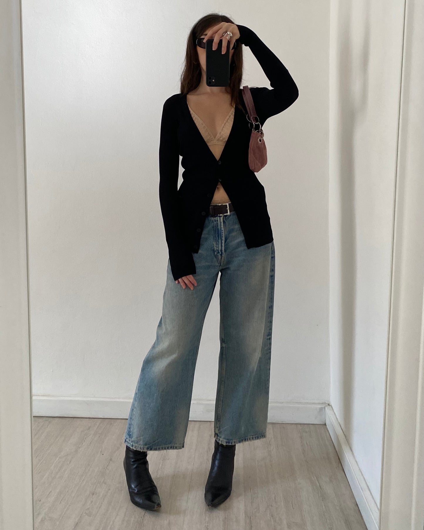 Ribbed semi-sheer cardigan