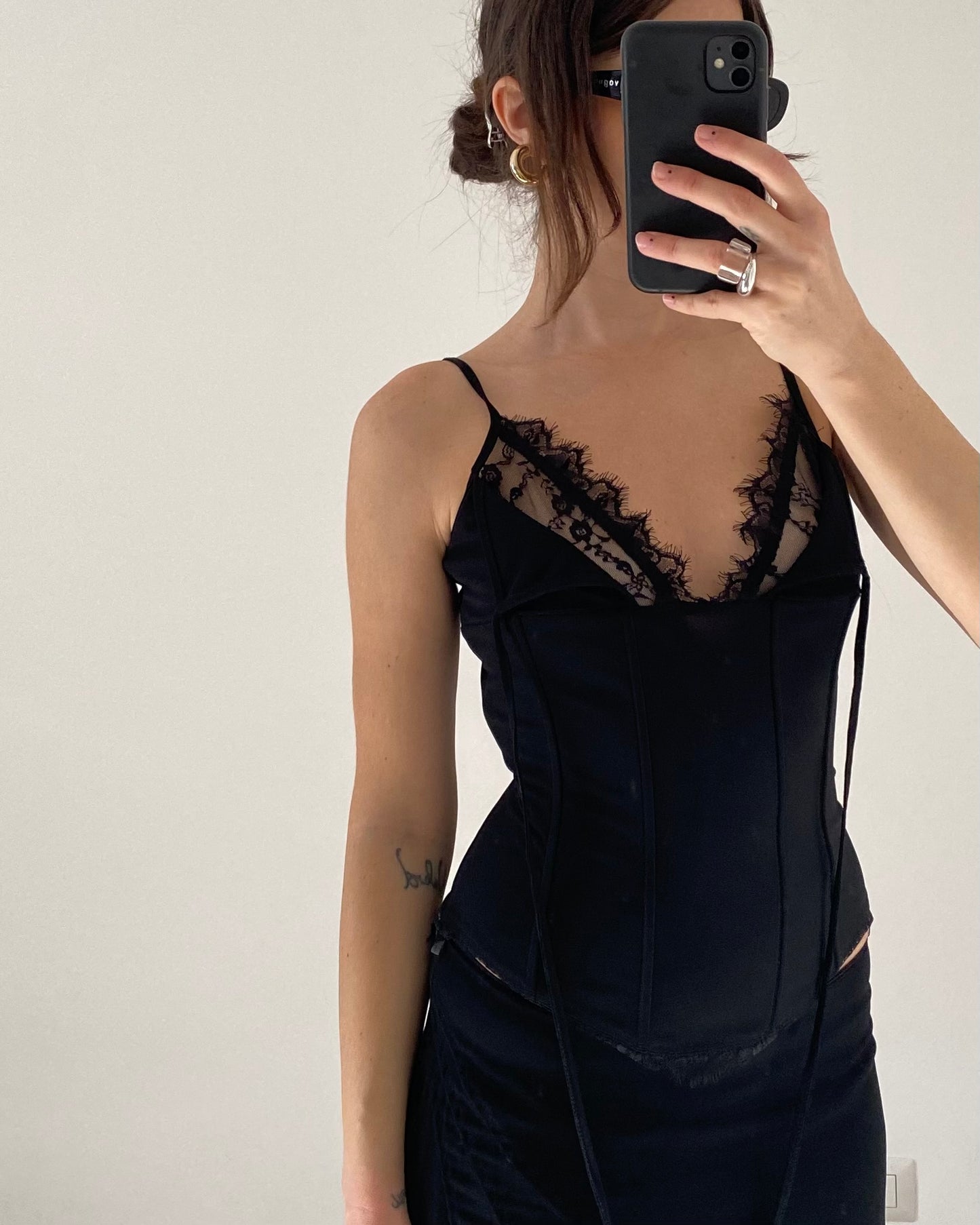 00s corset top with lace details