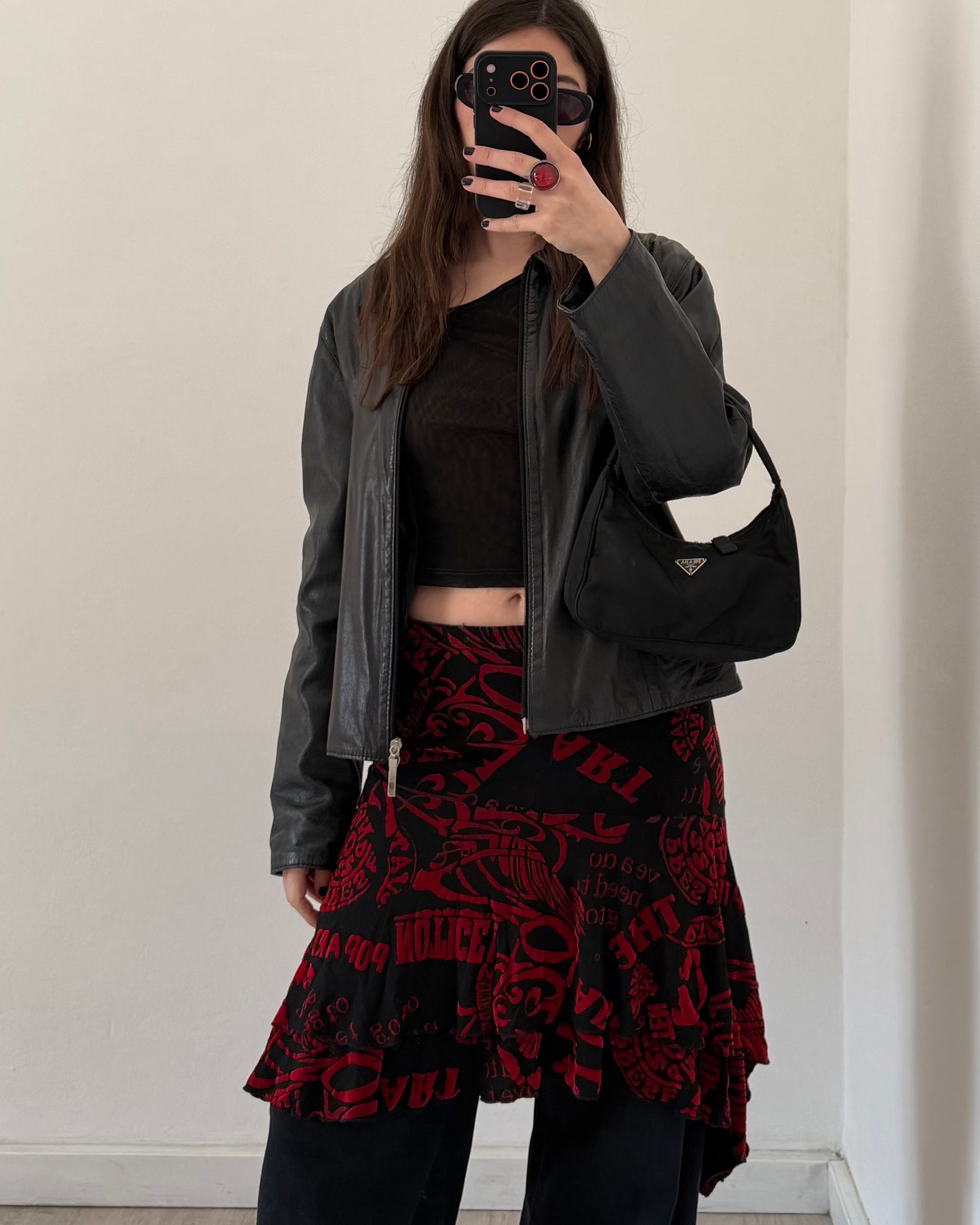 Graphic print midi skirt