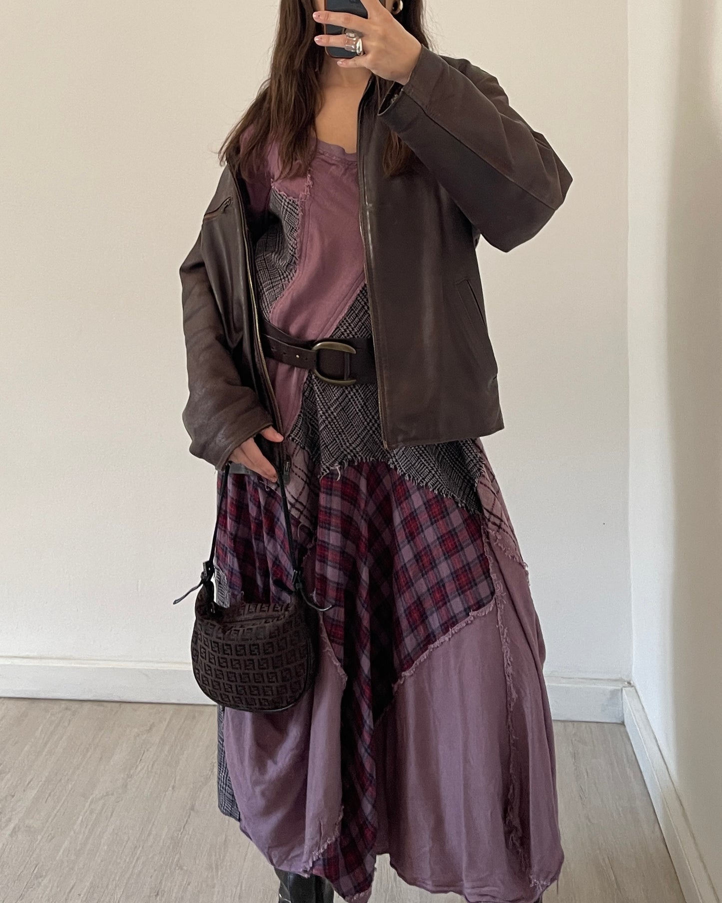 Patchwork asymmetric dress