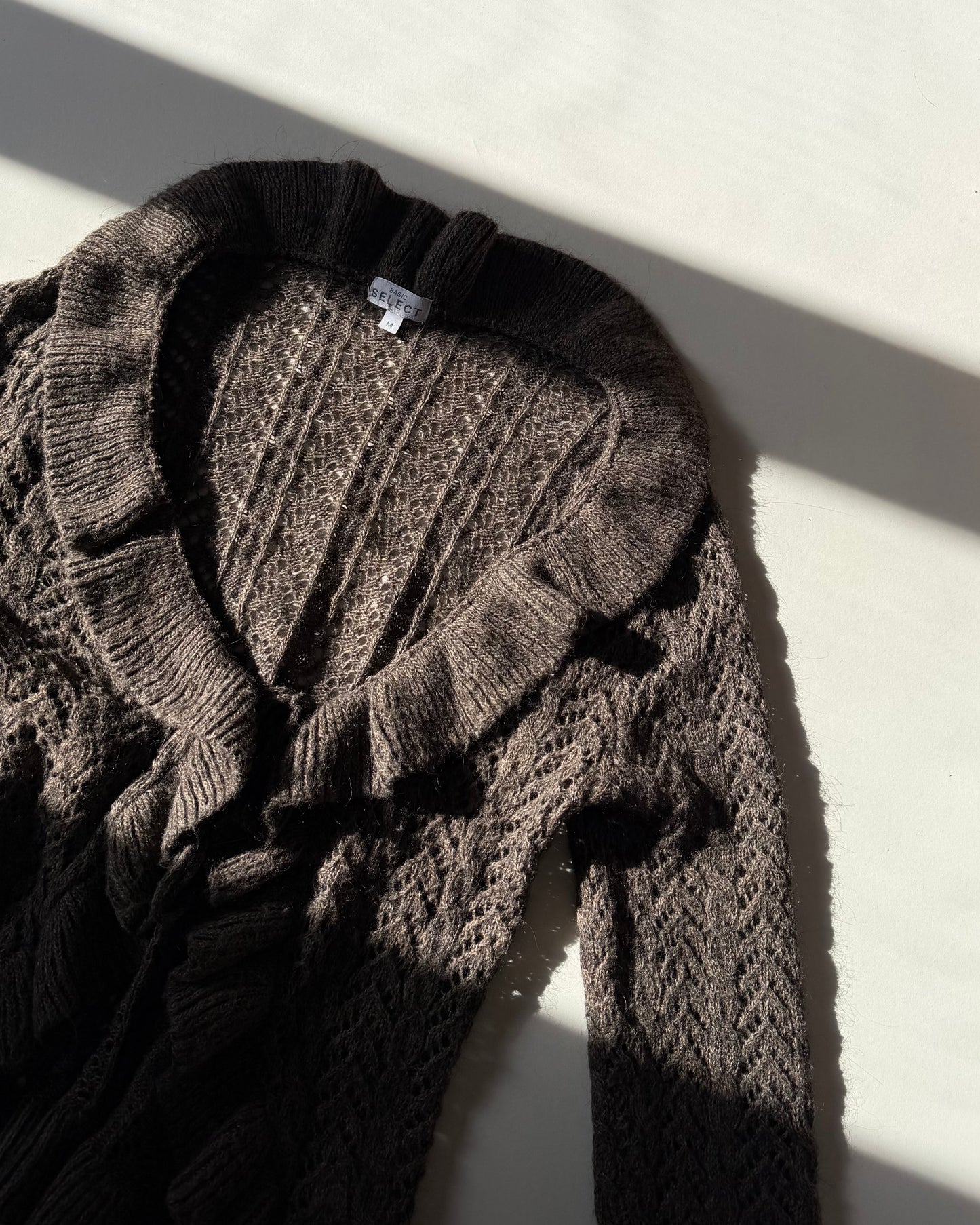 Wool cardigan with volants