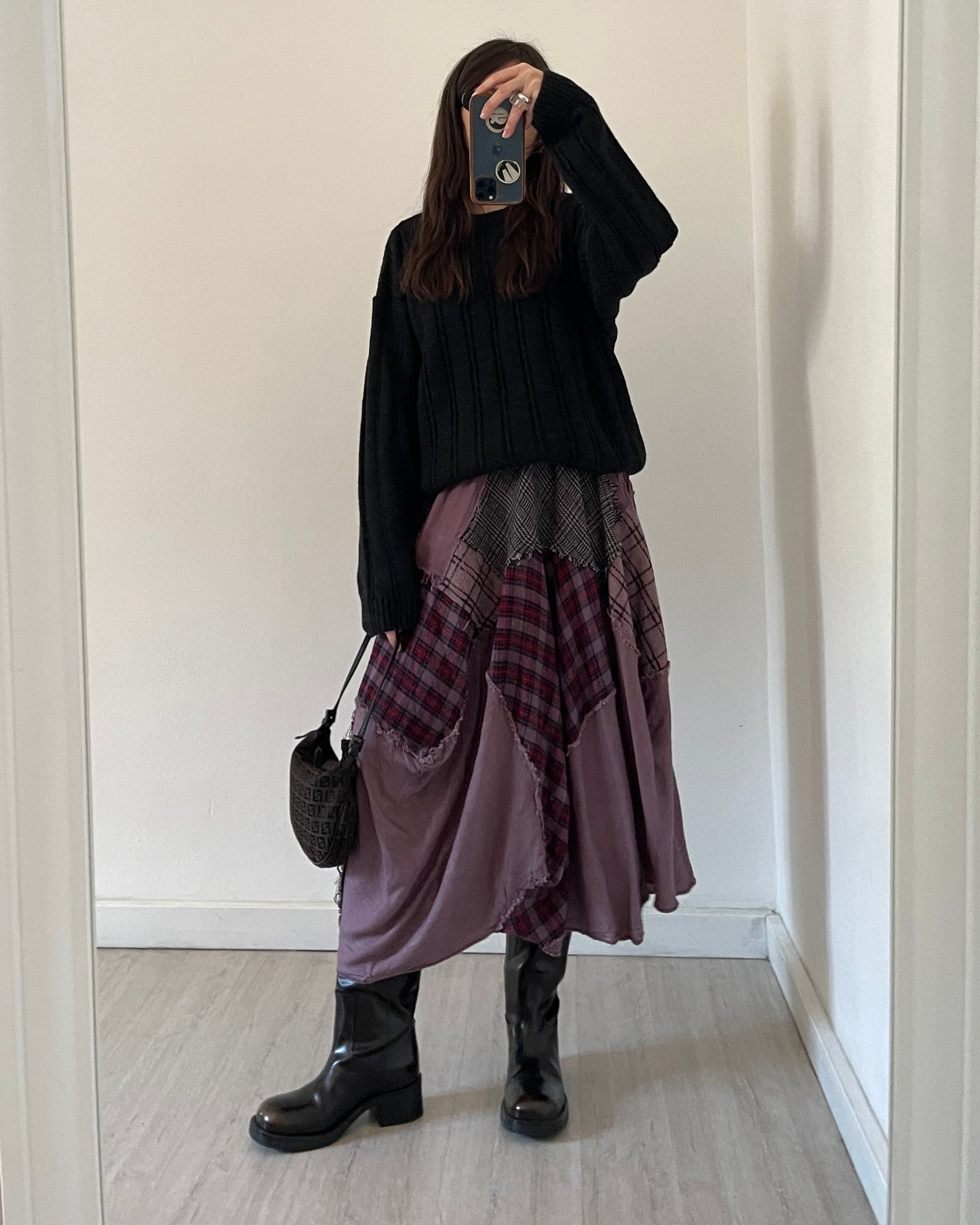 Patchwork asymmetric dress