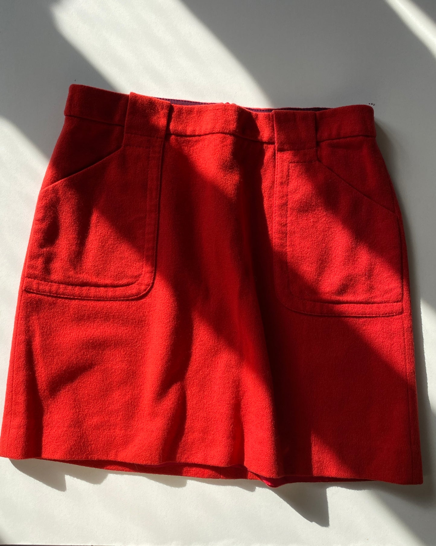 Red wool skirt