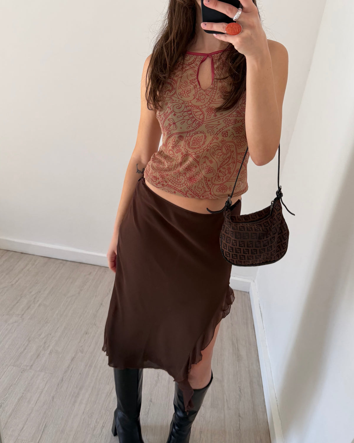 00s sheer printed top