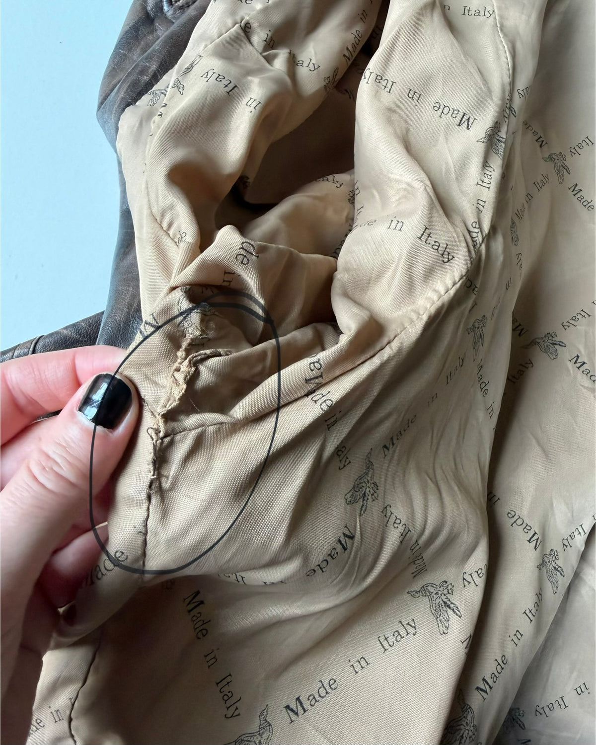 Distressed leather jacket
