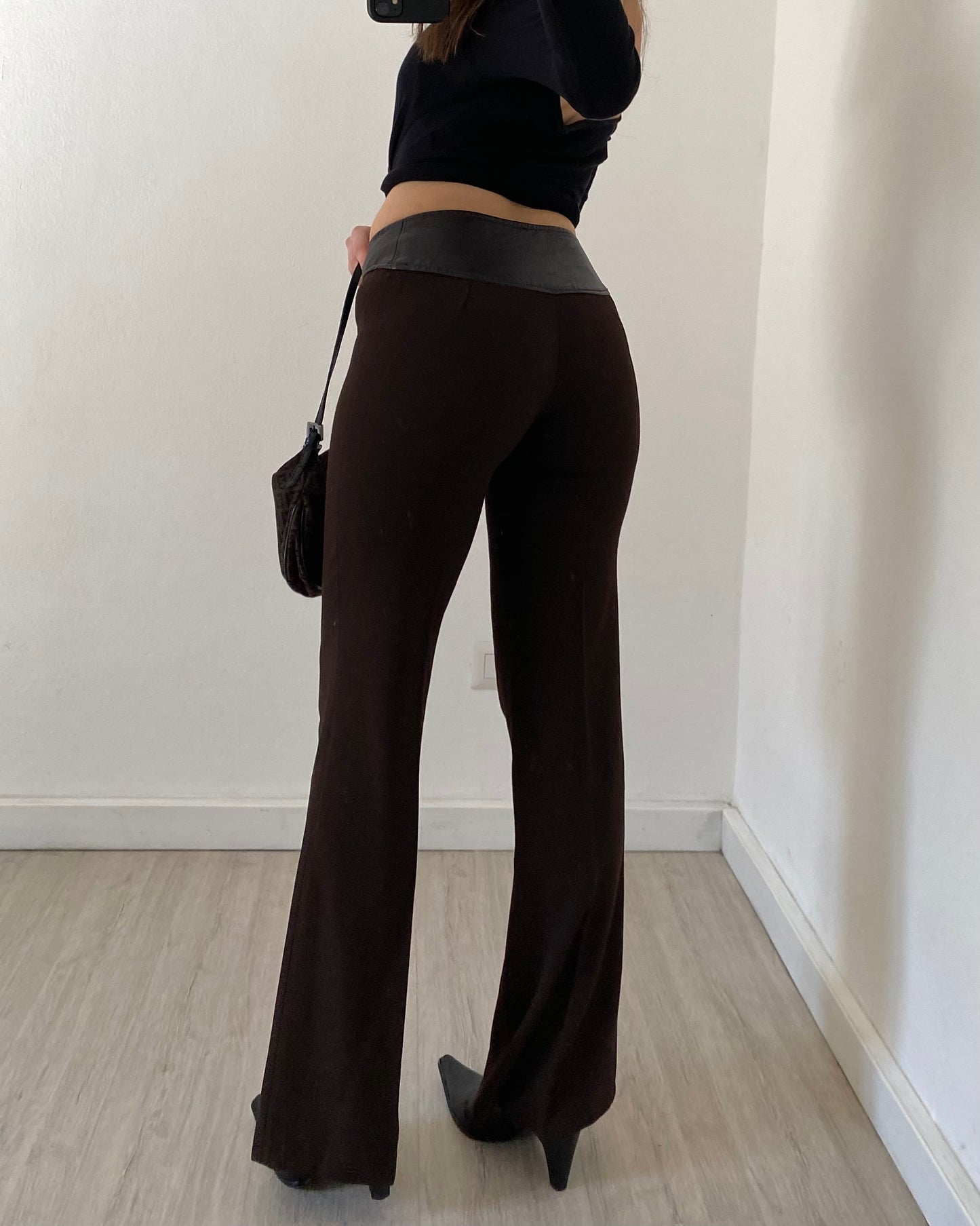 Y2k flare pants with buckle