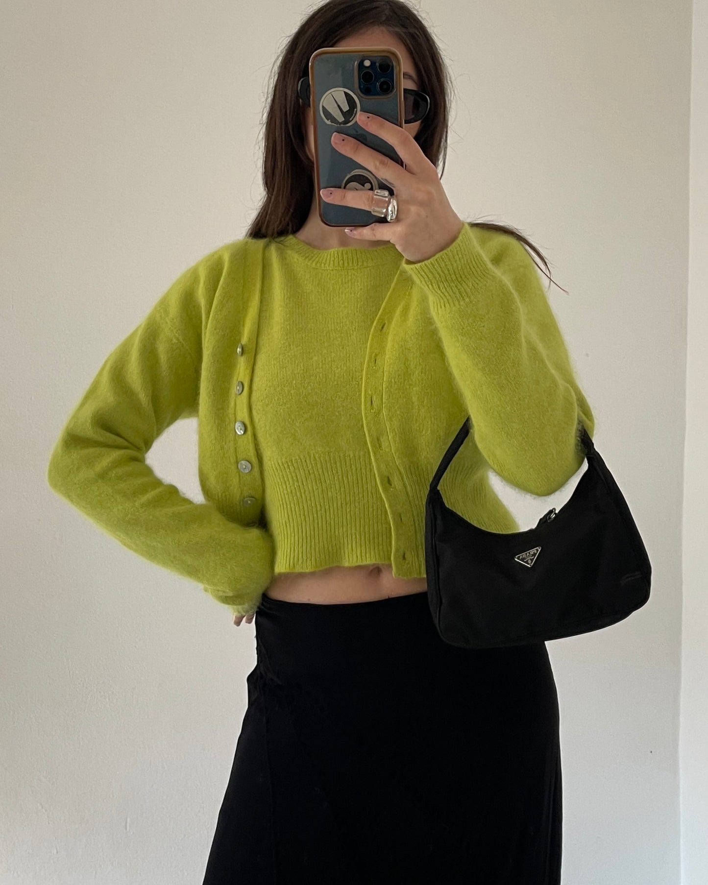 Angora wool twin-set