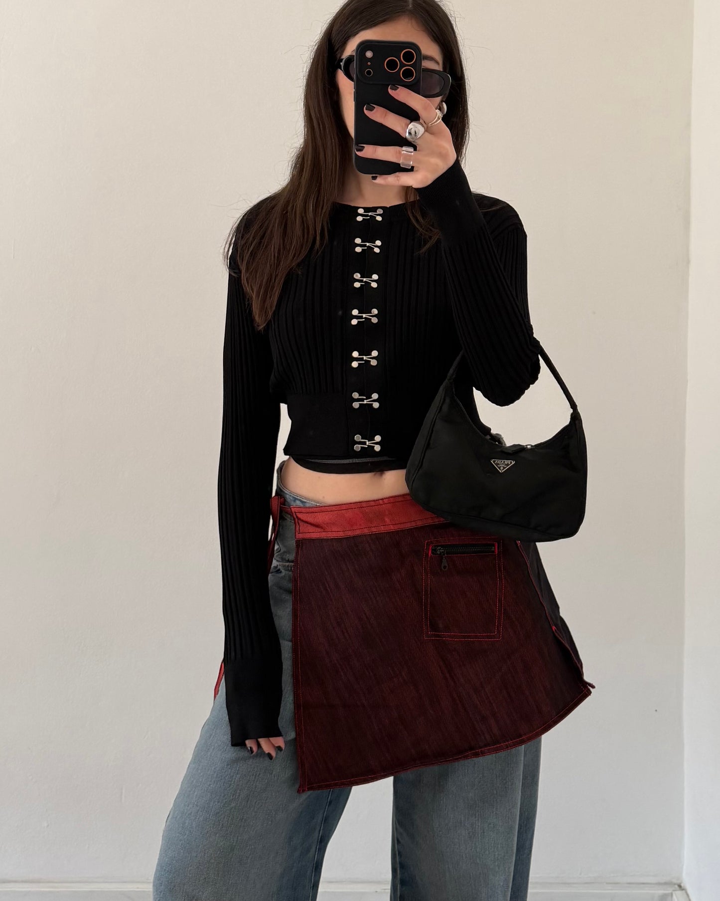 y2k wrap mini skirt